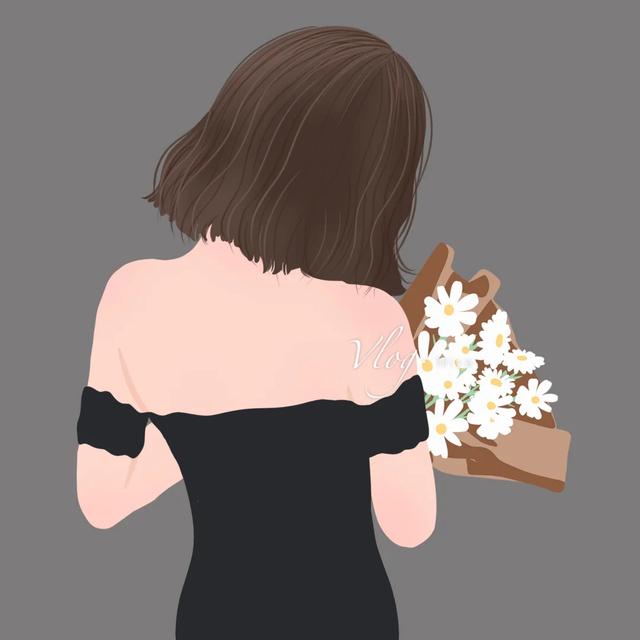 手繪文藝風女生頭像，唯美治愈系