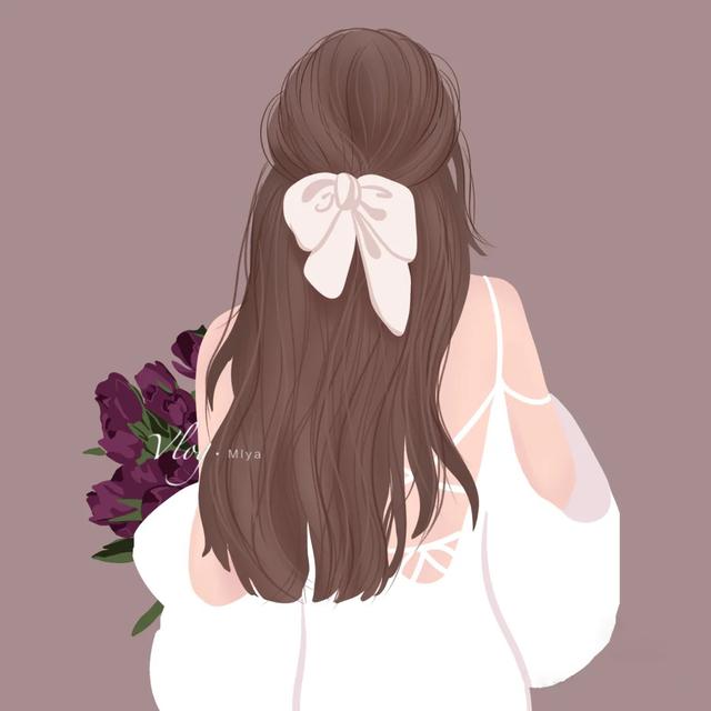 手繪文藝風女生頭像，唯美治愈系