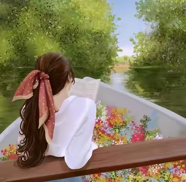 手繪文藝風女生頭像，唯美治愈系