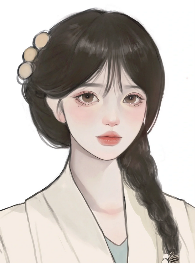 仙氣飄飄的手繪女生頭像，太美啦