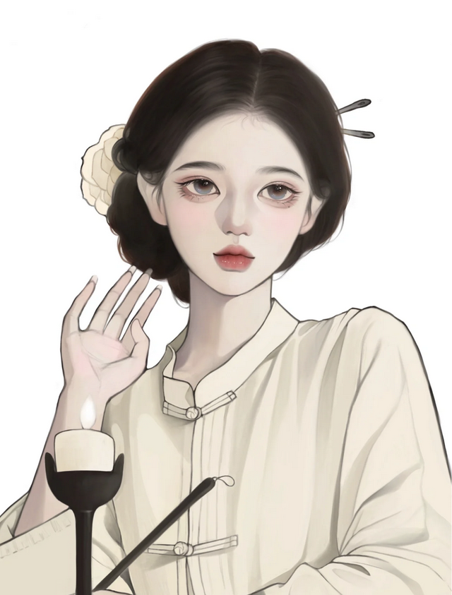 仙氣飄飄的手繪女生頭像，太美啦