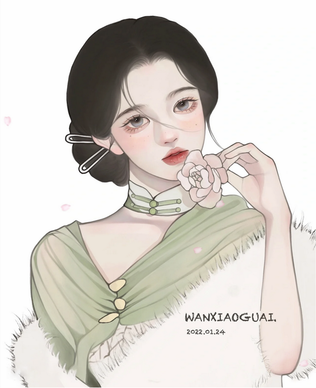 仙氣飄飄的手繪女生頭像，太美啦