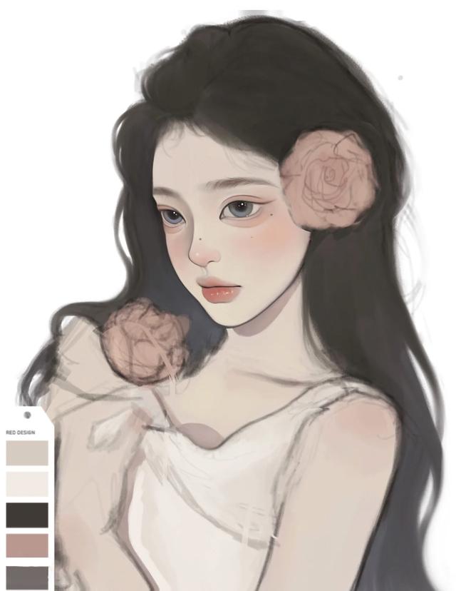 仙氣飄飄的手繪女生頭像，太美啦