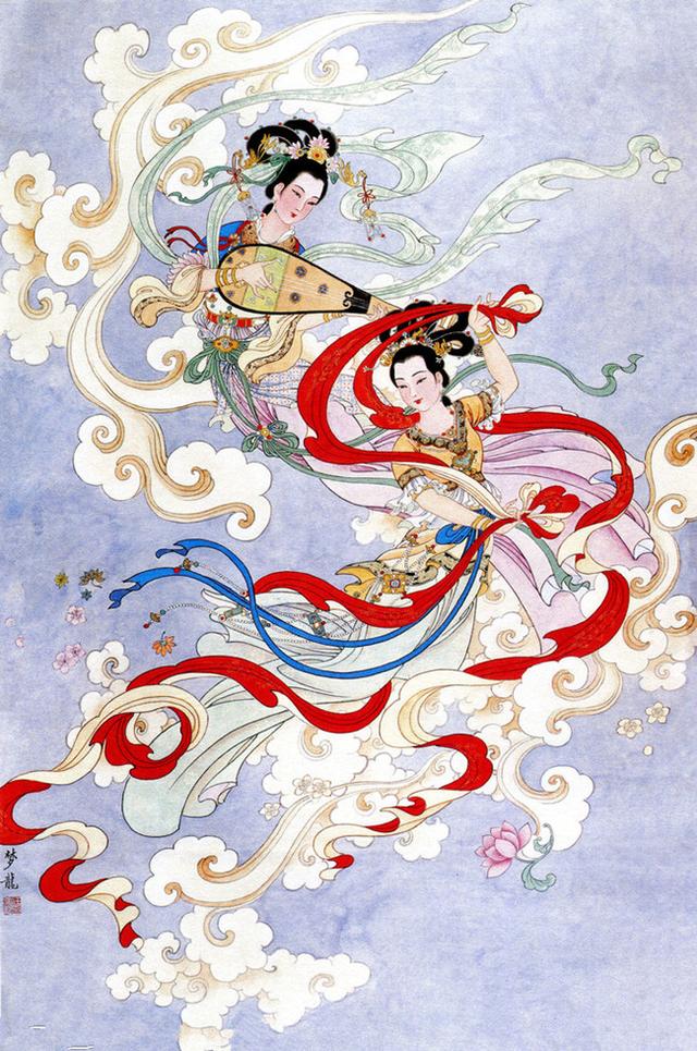 古典美女（嫦娥）美術(shù)素材資料