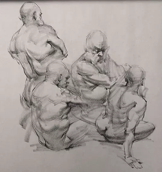 雖然是人體藝術，但是你們看美國藝術家的作品，總該只能學技術了