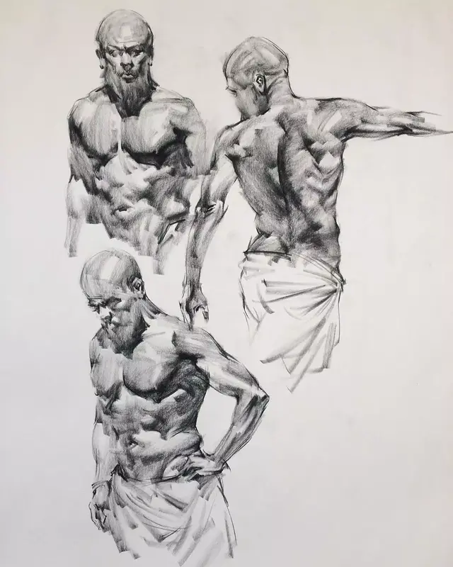 雖然是人體藝術，但是你們看美國藝術家的作品，總該只能學技術了