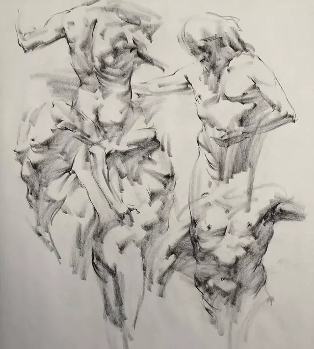 雖然是人體藝術，但是你們看美國藝術家的作品，總該只能學技術了