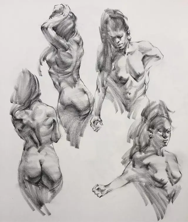雖然是人體藝術，但是你們看美國藝術家的作品，總該只能學技術了