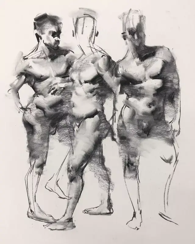 雖然是人體藝術，但是你們看美國藝術家的作品，總該只能學技術了