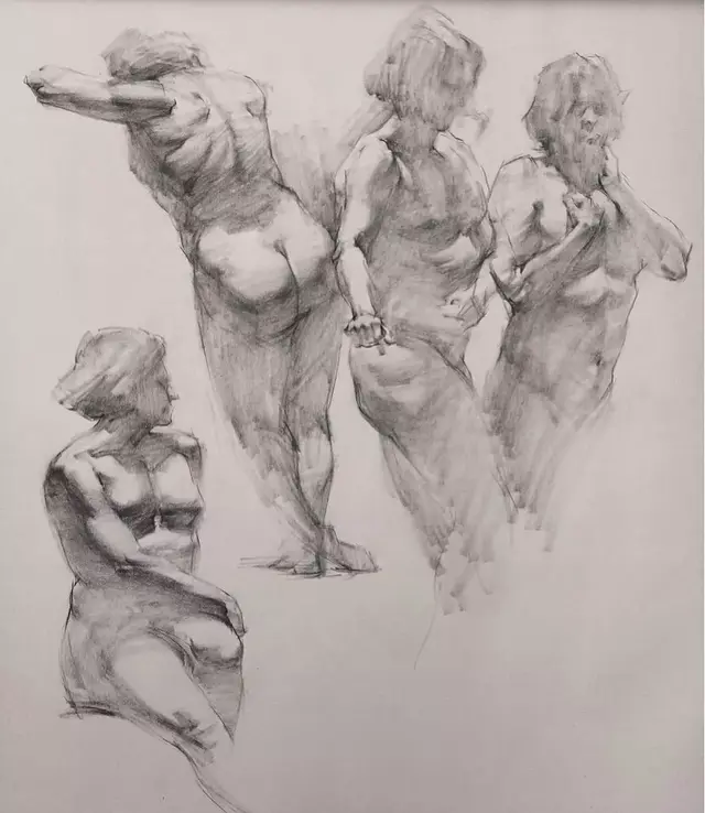 雖然是人體藝術，但是你們看美國藝術家的作品，總該只能學技術了