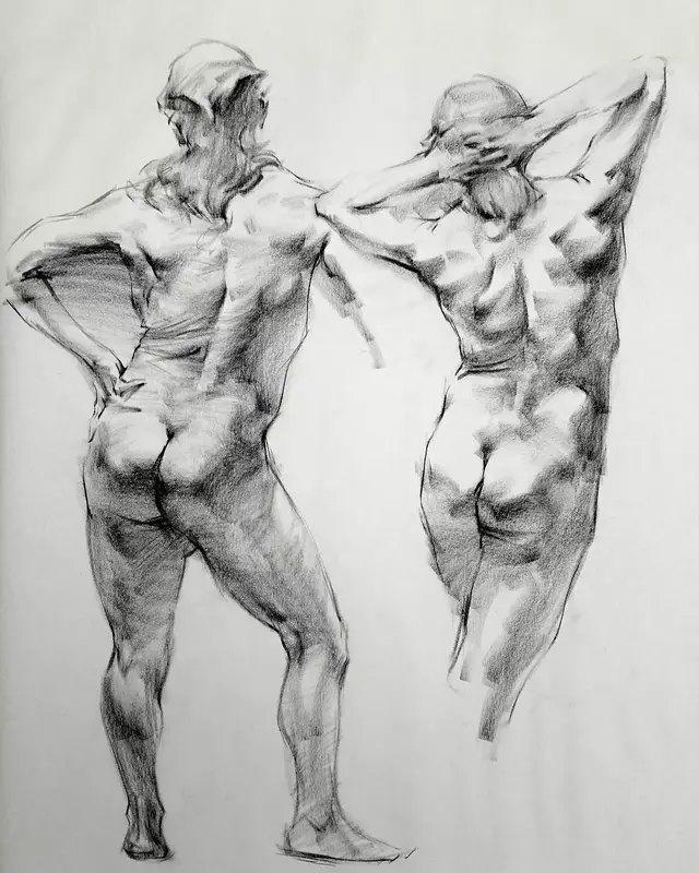 雖然是人體藝術，但是你們看美國藝術家的作品，總該只能學技術了