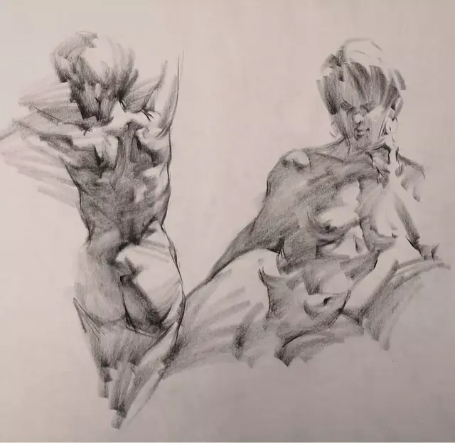 雖然是人體藝術，但是你們看美國藝術家的作品，總該只能學技術了