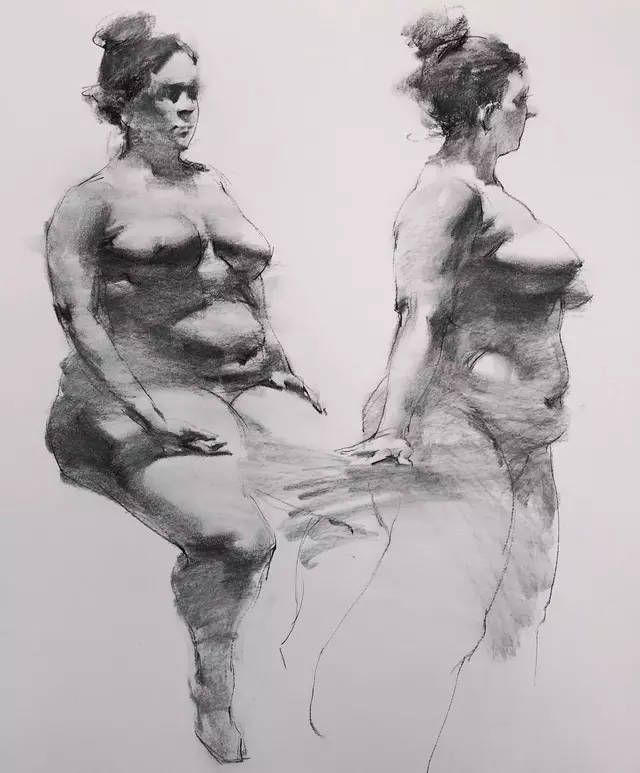 雖然是人體藝術，但是你們看美國藝術家的作品，總該只能學技術了
