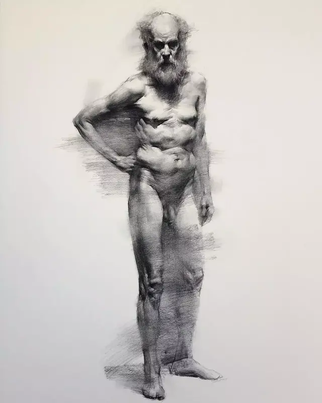 雖然是人體藝術，但是你們看美國藝術家的作品，總該只能學技術了