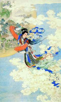 美女圖片素材(古典美女（嫦娥）美術素材資料)