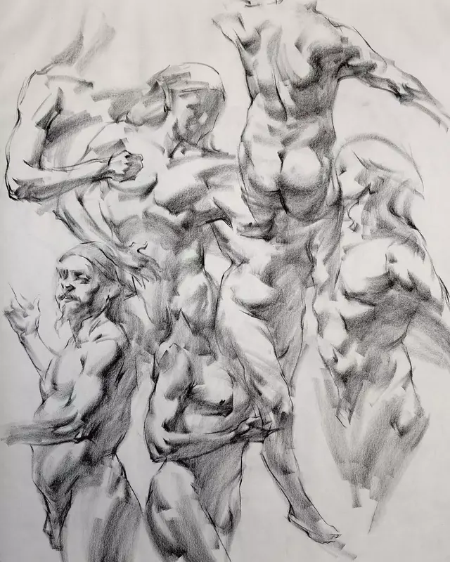 雖然是人體藝術，但是你們看美國藝術家的作品，總該只能學技術了