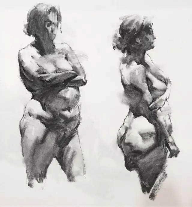 雖然是人體藝術，但是你們看美國藝術家的作品，總該只能學技術了
