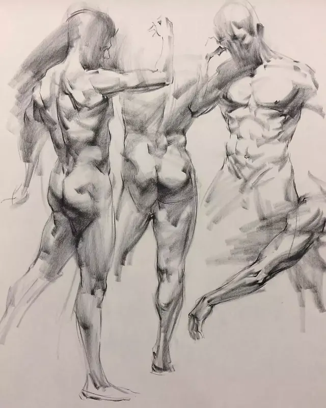 雖然是人體藝術，但是你們看美國藝術家的作品，總該只能學技術了