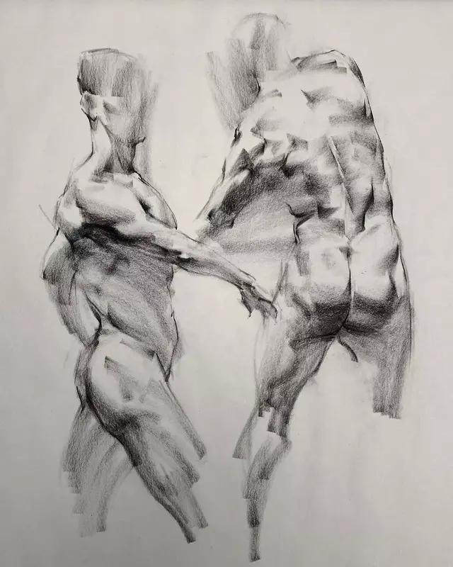 雖然是人體藝術，但是你們看美國藝術家的作品，總該只能學技術了