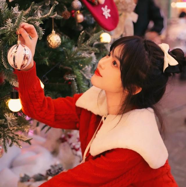 圣誕氣氛美女女頭高清頭像圖