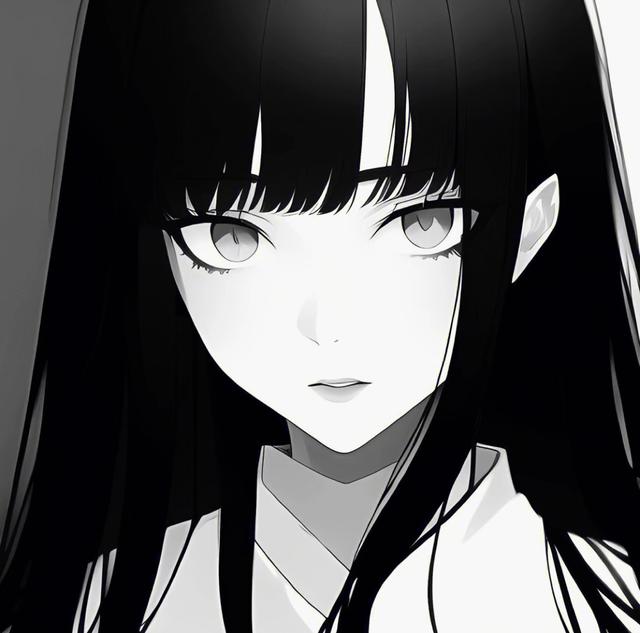 黑白動(dòng)漫女頭高清頭像圖