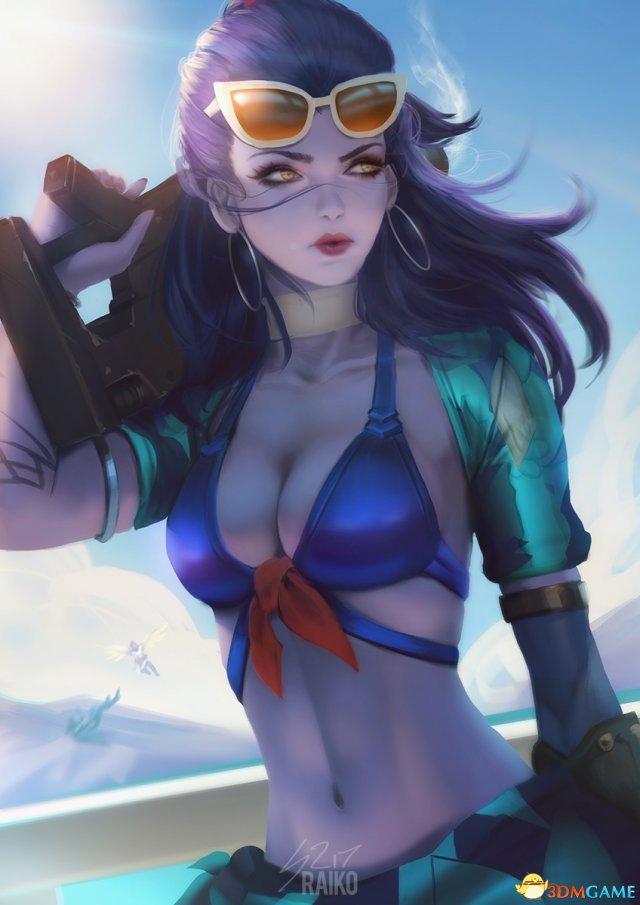 國(guó)外大觸繪美女同人圖！奶挺姐2B黑百合性感撩人