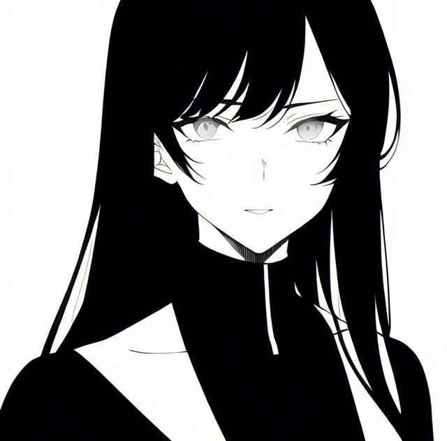 黑白動(dòng)漫女頭高清頭像圖