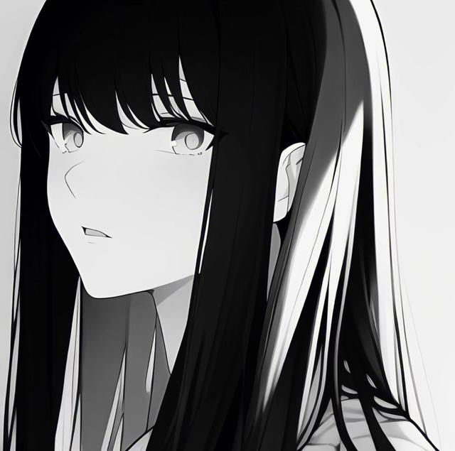 黑白動(dòng)漫女頭高清頭像圖