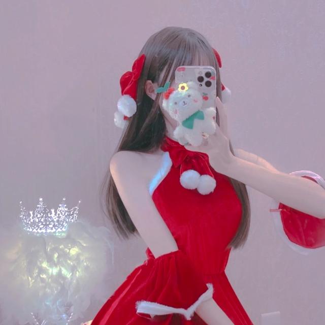 圣誕氣氛美女女頭高清頭像圖