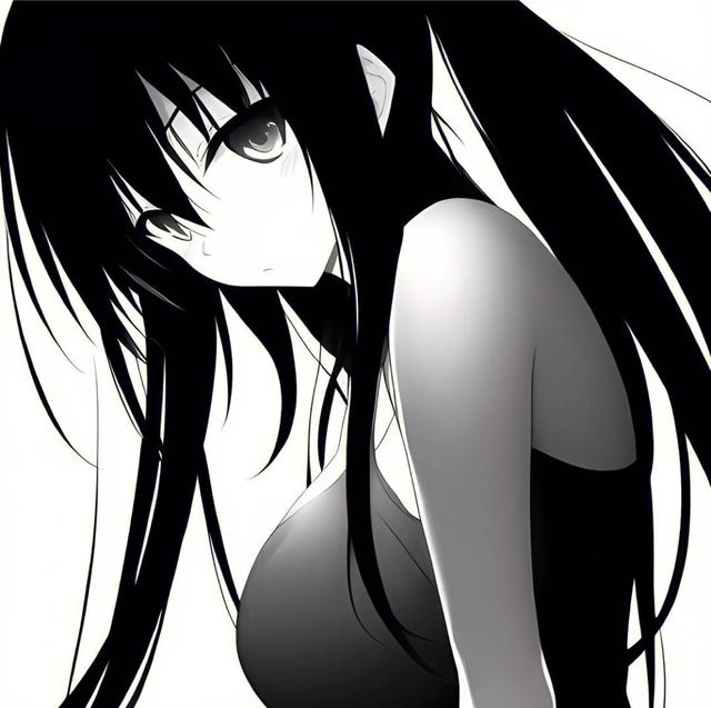 黑白動(dòng)漫女頭高清頭像圖