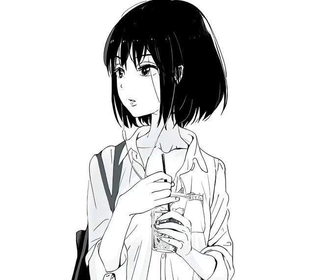 黑白動(dòng)漫女頭高清頭像圖