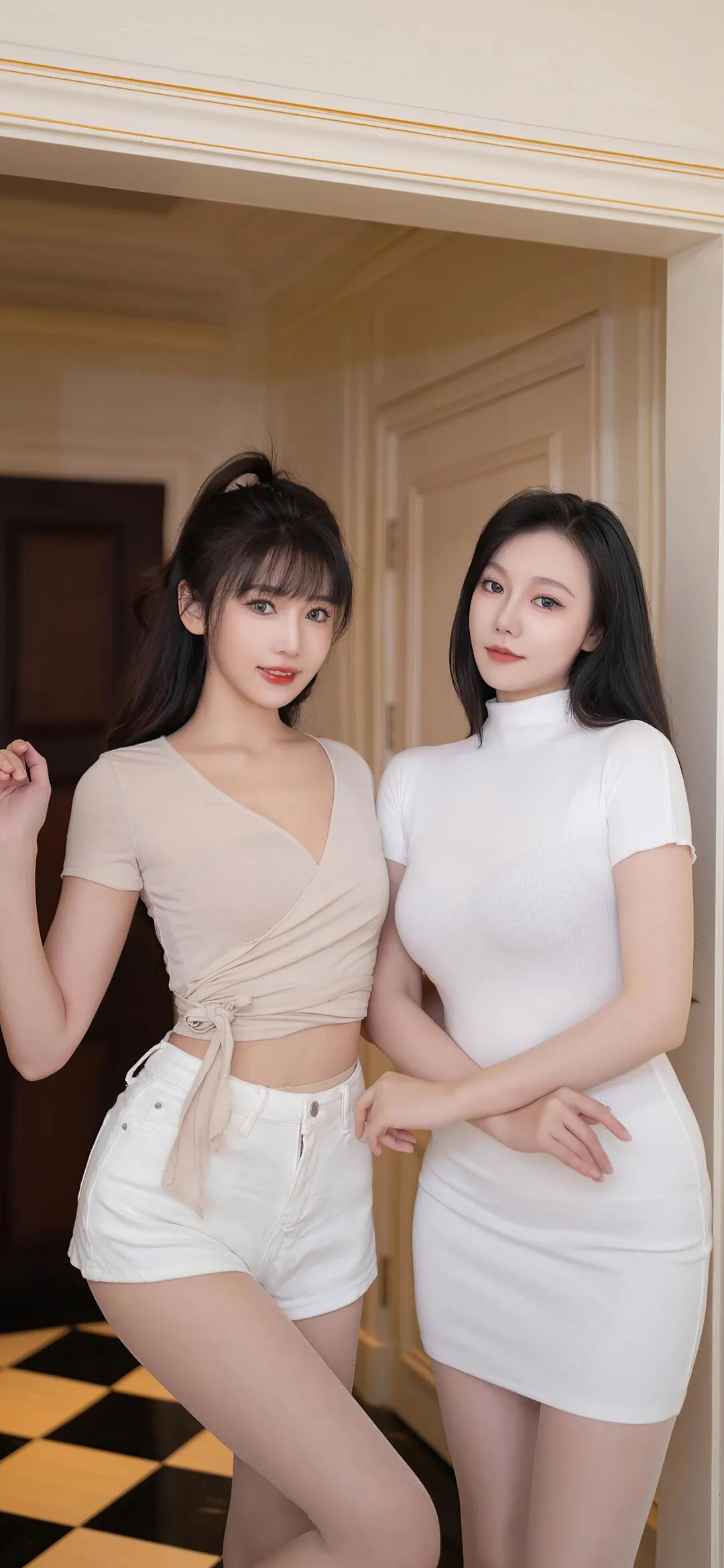 漂亮的妹子湊一起了