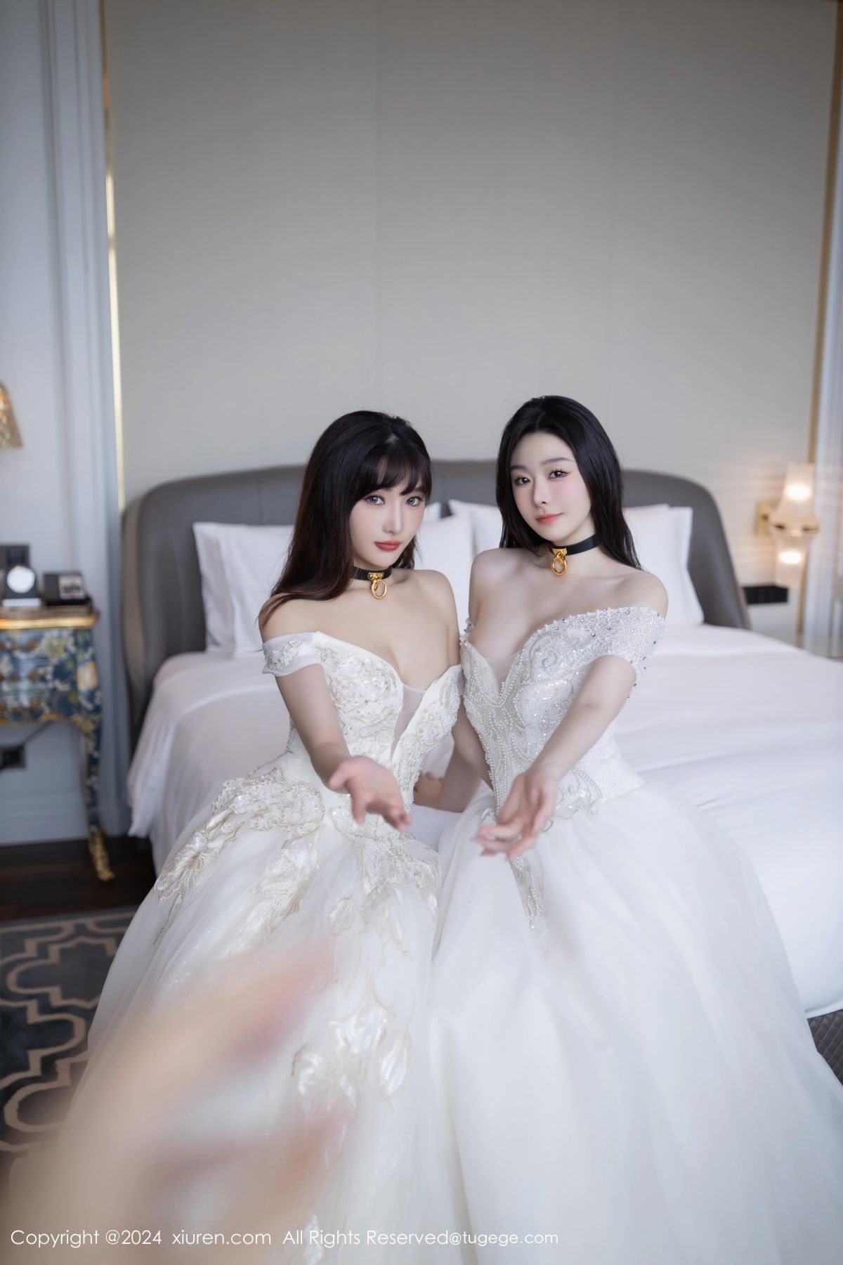 秀人網小逗逗X陸萱萱--蕾絲婚紗新娘百合Play肉絲磨豆腐